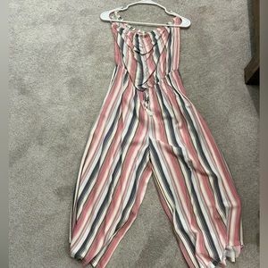 Mimi Chica Striped Sleeveless Jumpsuit